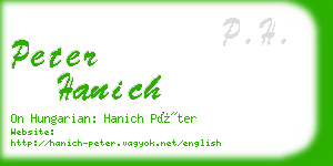 peter hanich business card